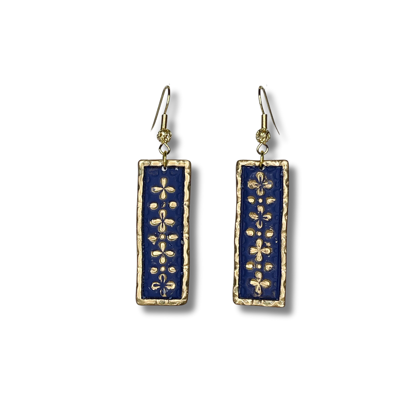Euro Chic Navy Rectangles - Gold