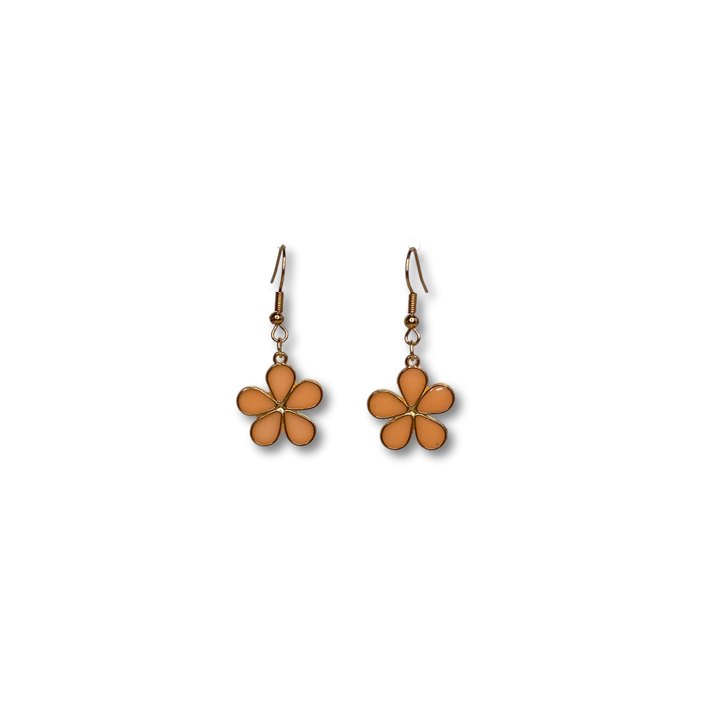 Peach Flower Power Drop Earrings