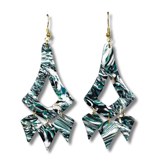 Marble Swirl Statement Earrings