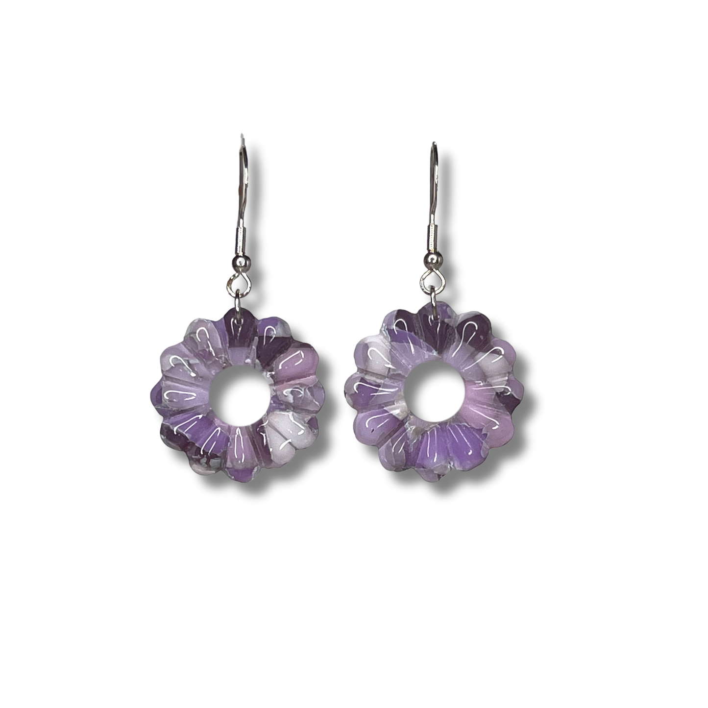 Lavender Blossom Drop Earrings