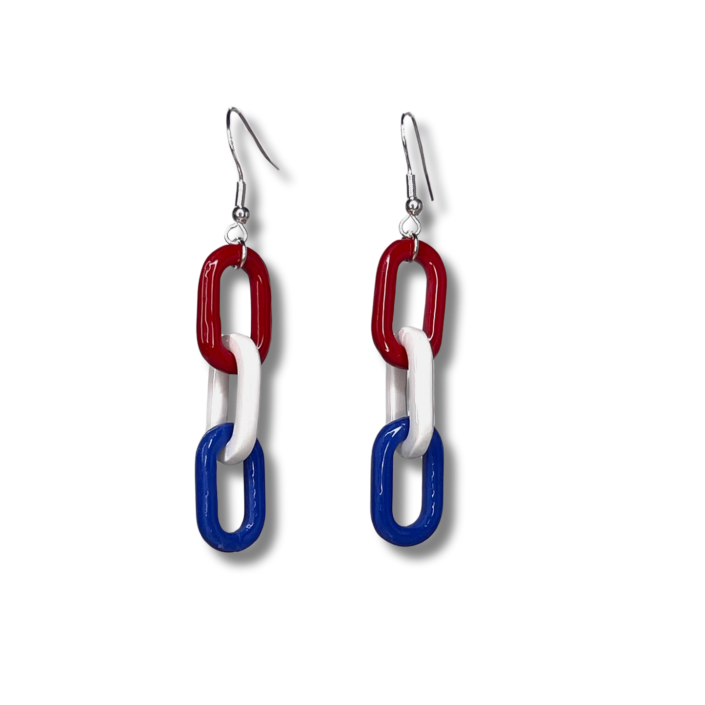 Patriotic Chain Link Earrings