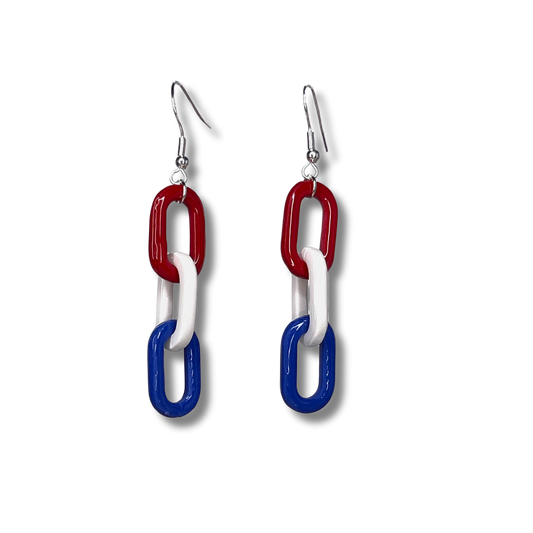 Patriotic Chain Link Earrings