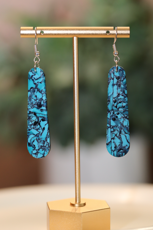 Turquoise Marble Dangles
