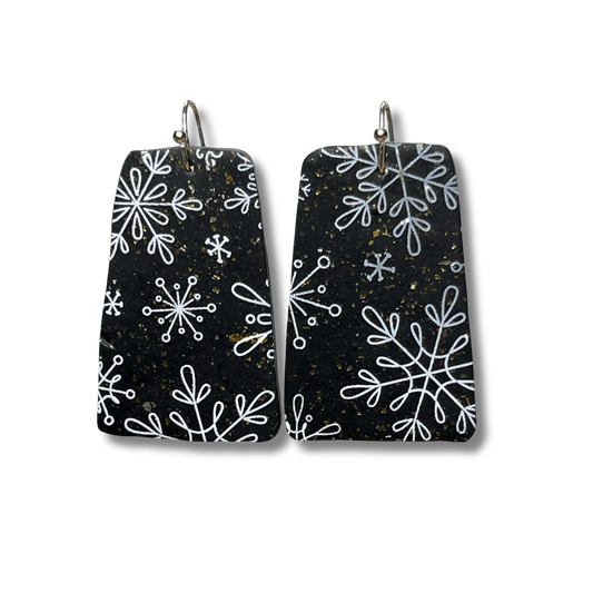 Midnight Frost Statement Drop Earrings