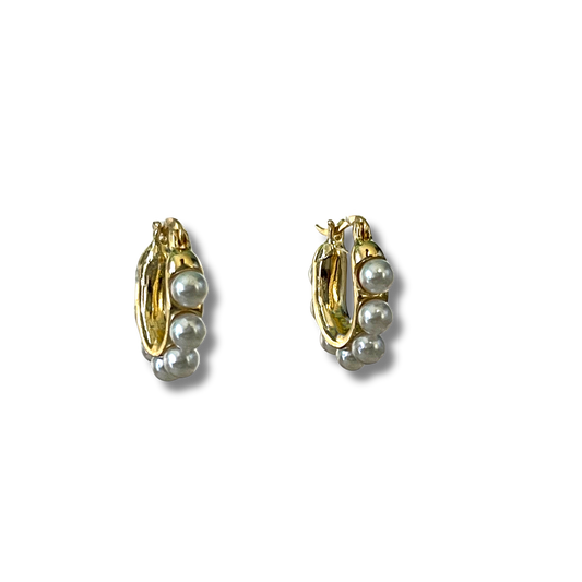 Classic Pearl Hoop Earrings