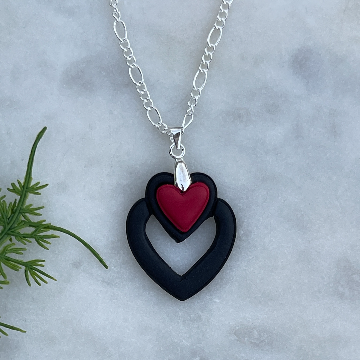 Double Heart Pendant Necklace