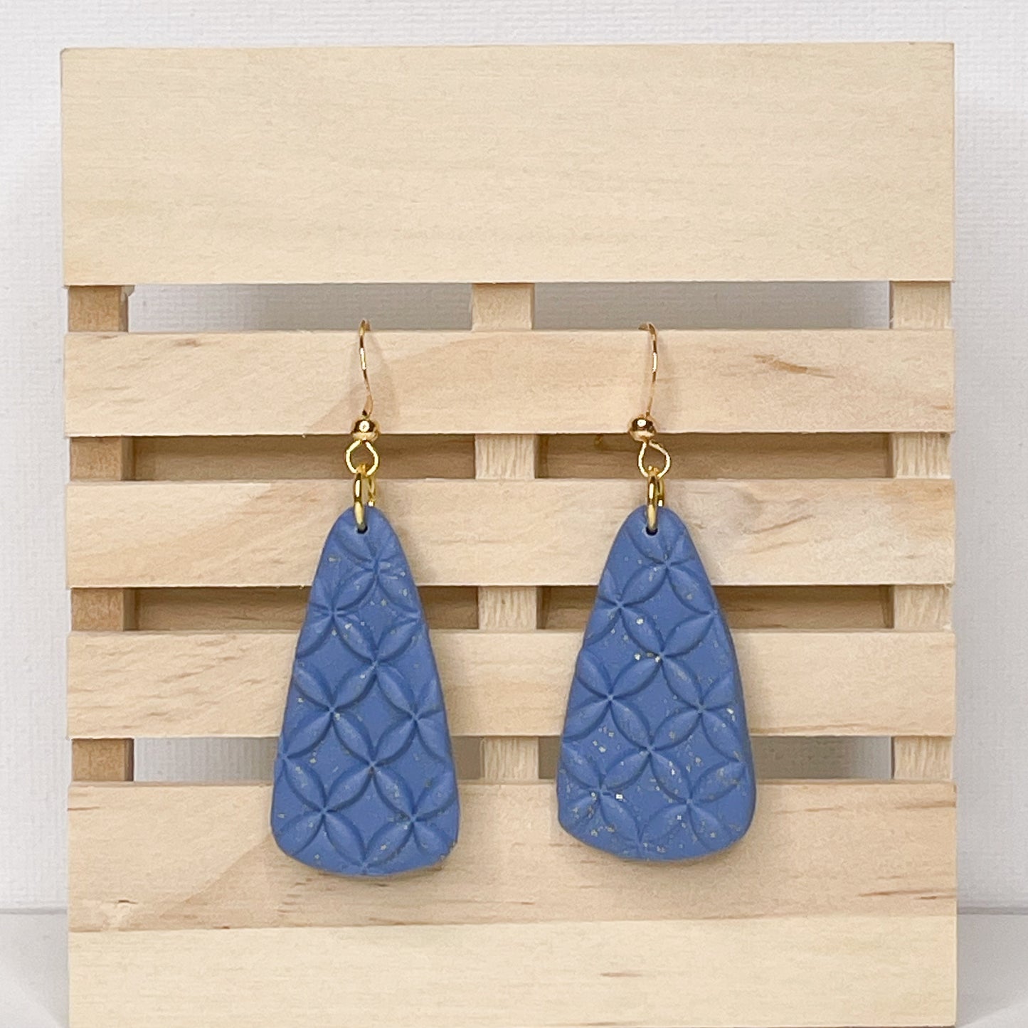 Boho Batik Dangles - Steel Blue