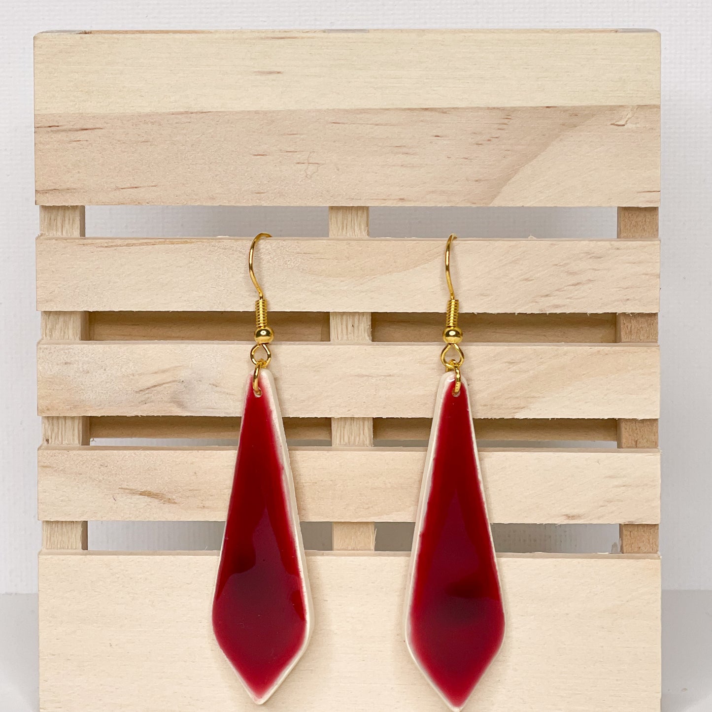 Boho Longti Earrings in Dark Crimson