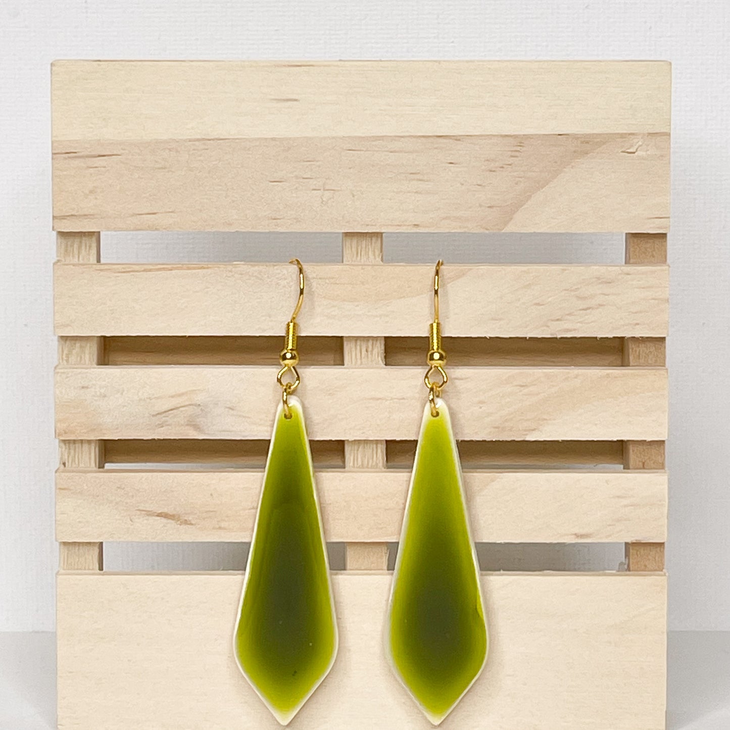 Boho Longti Earrings in Olive