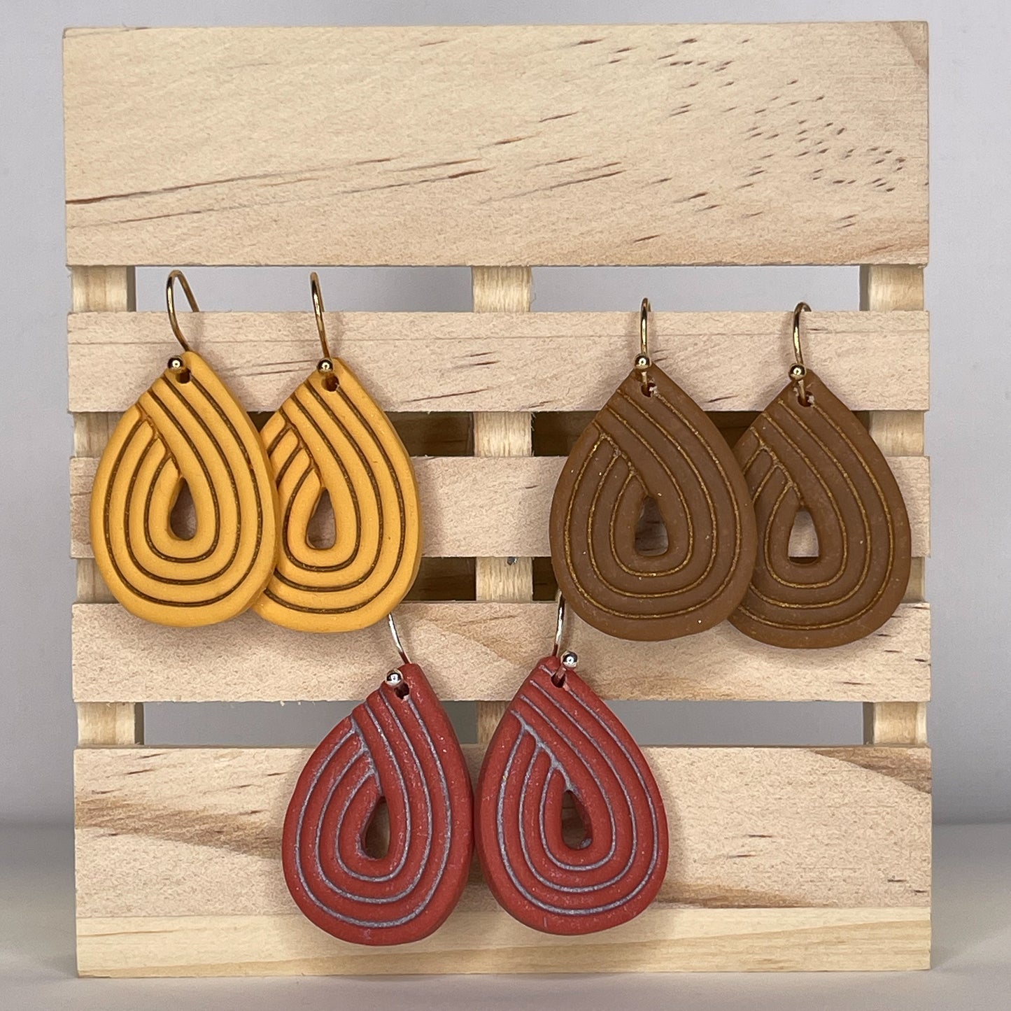 Amber Deco Teardrop Earrings