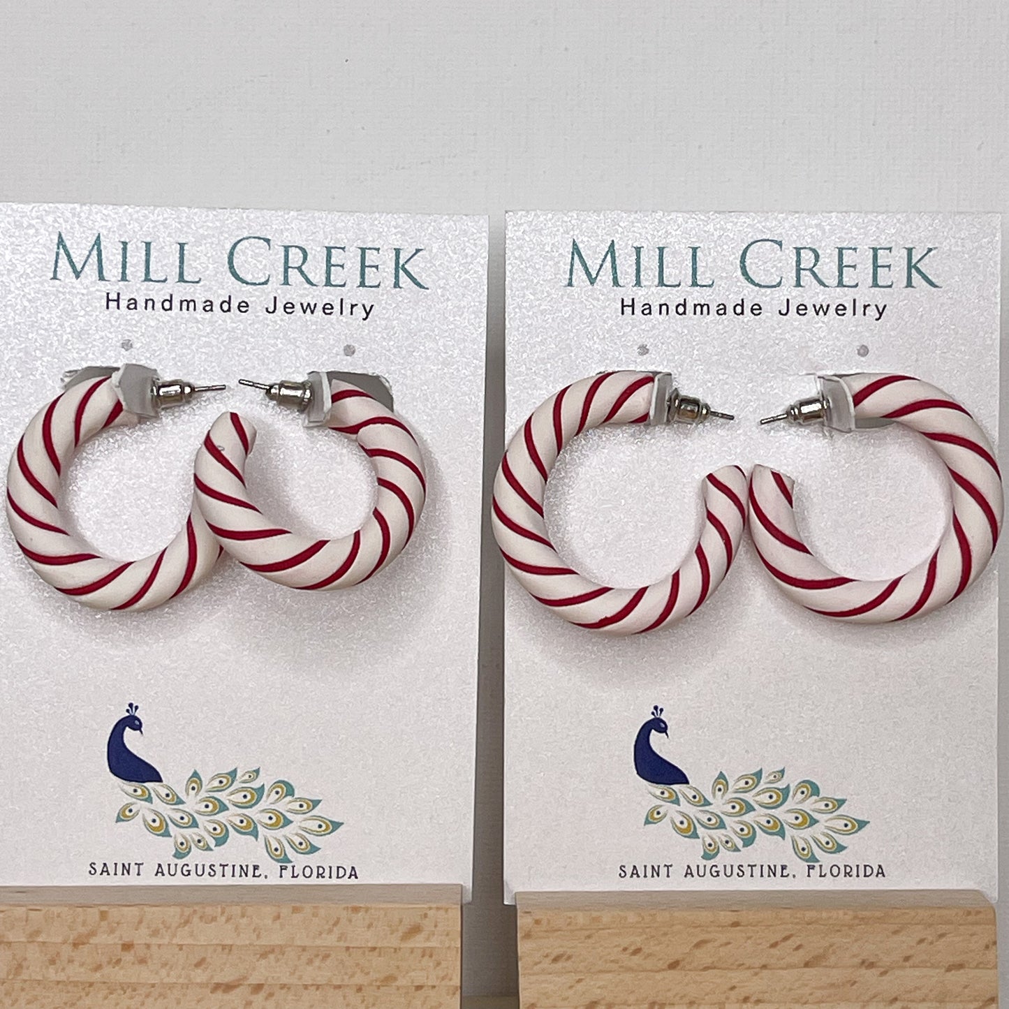 Sweet Swirl Candy Cane Hoops - Medium