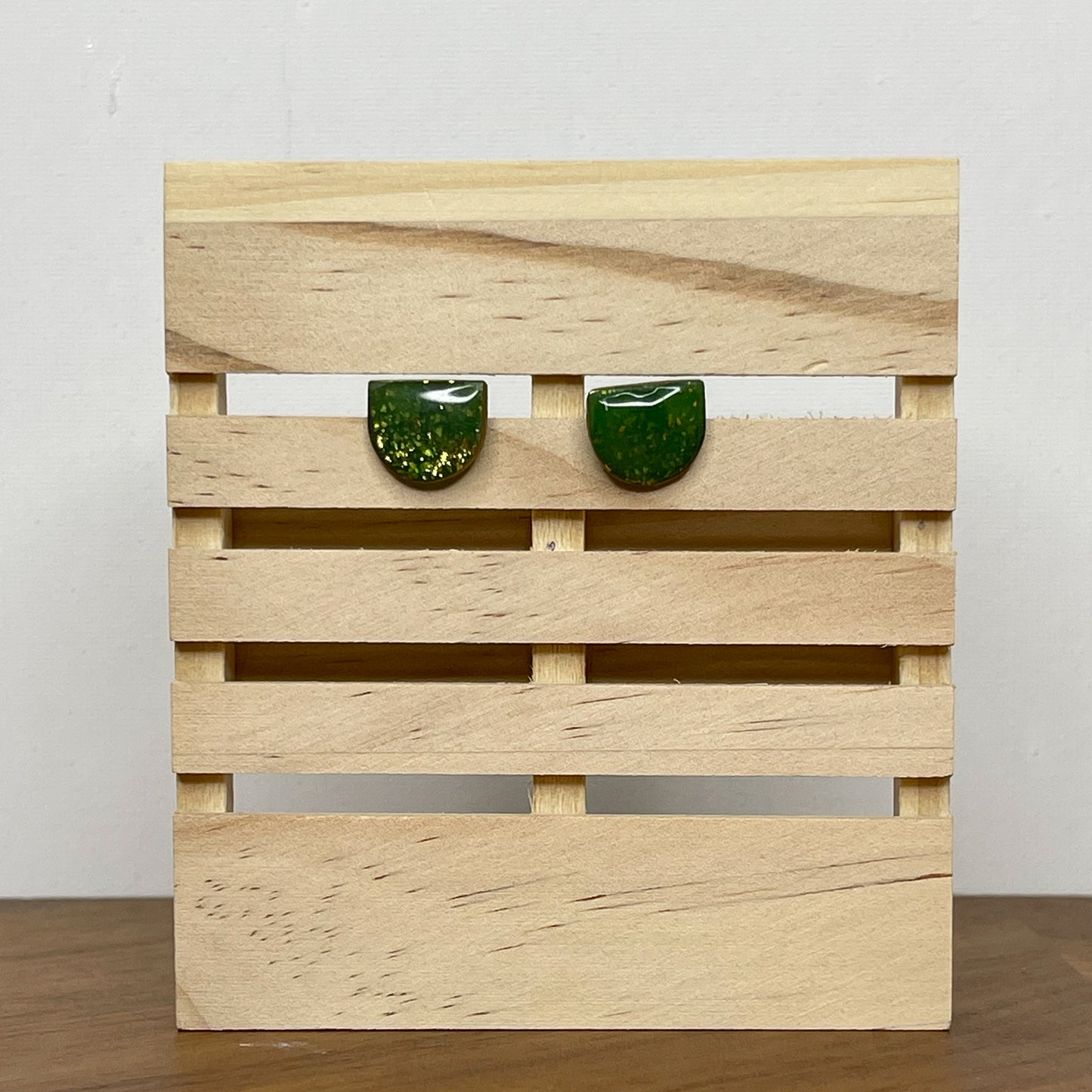 Holiday Gleam Green Stud Earrings