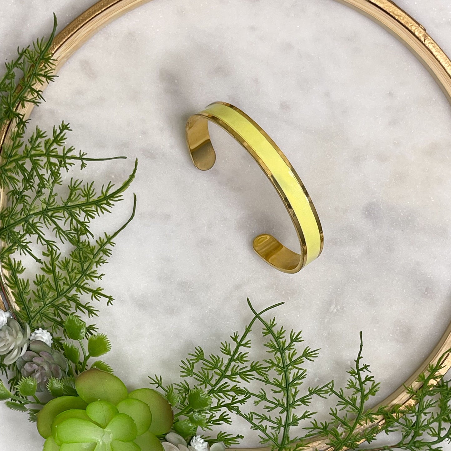 Lemon Yellow Cuff Bracelet