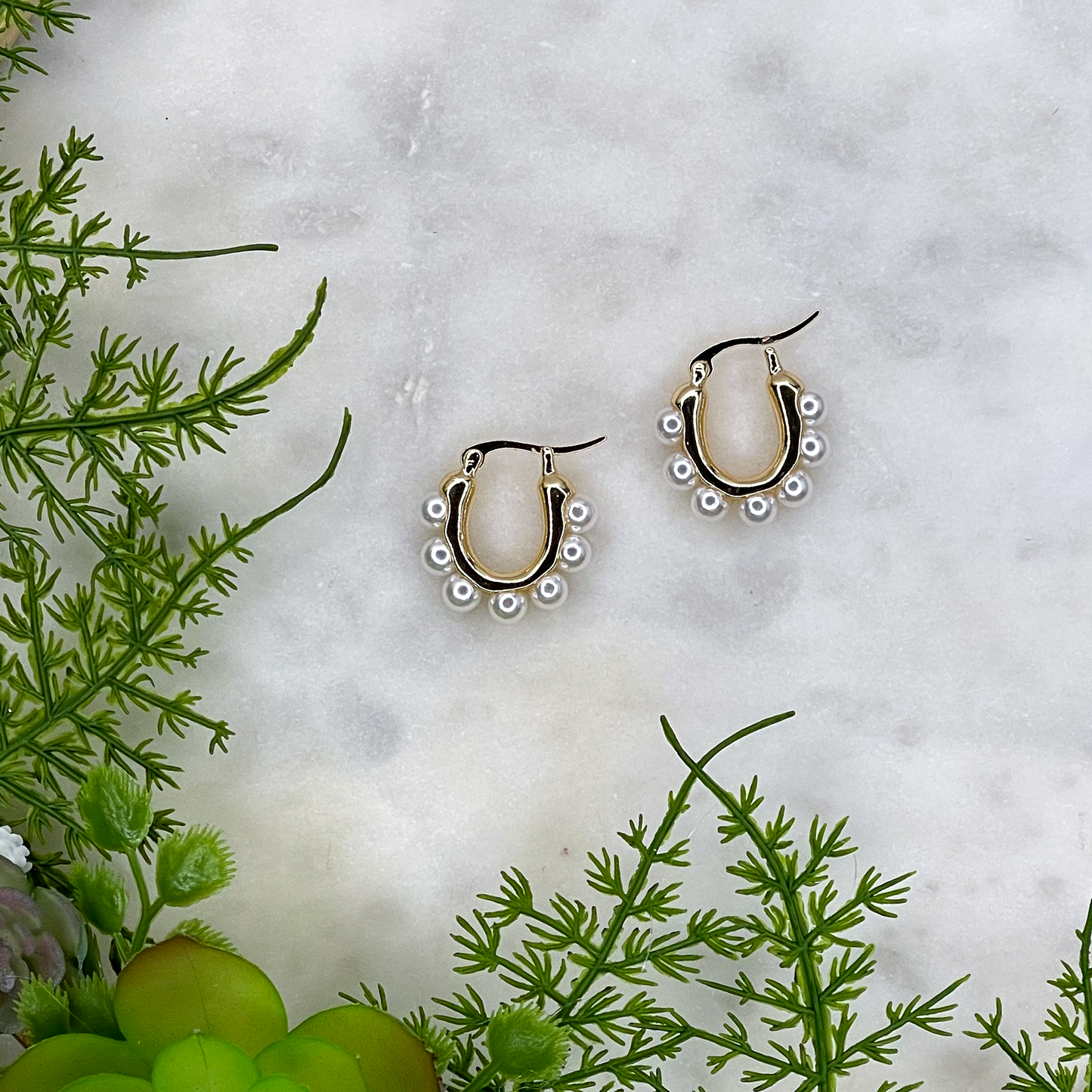 Classic Pearl Hoop Earrings