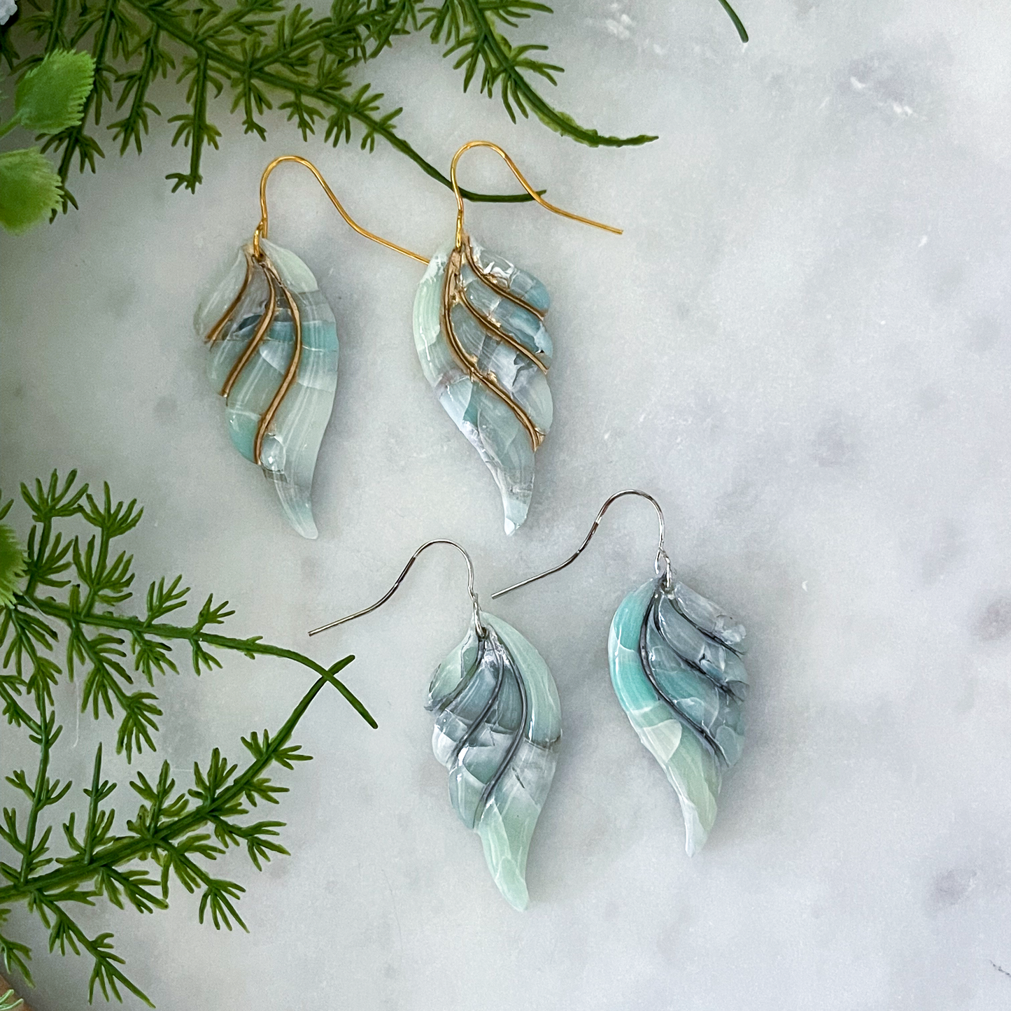 Ethereal Silver Wing Drop Earrings