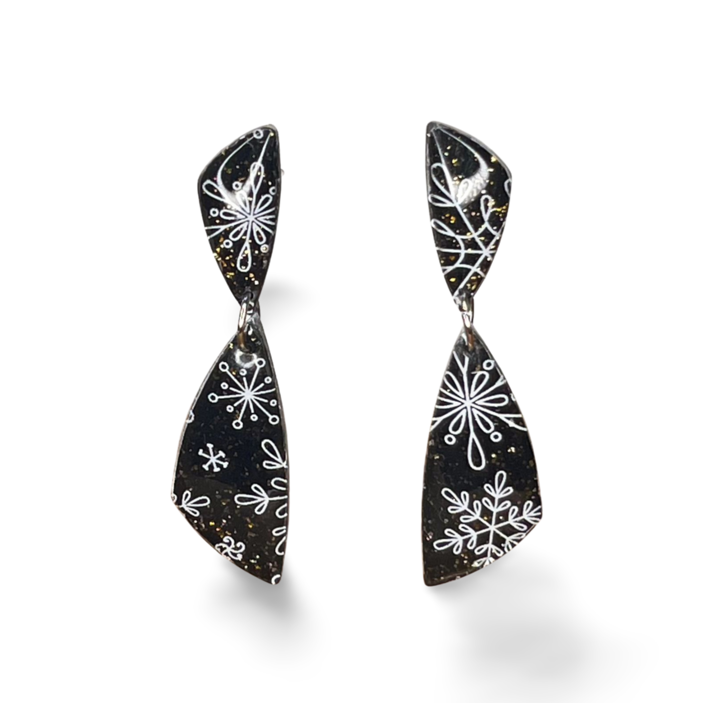 B&W Snowflake Statement Earrings