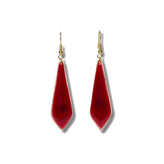 Boho Longti Earrings in Dark Crimson