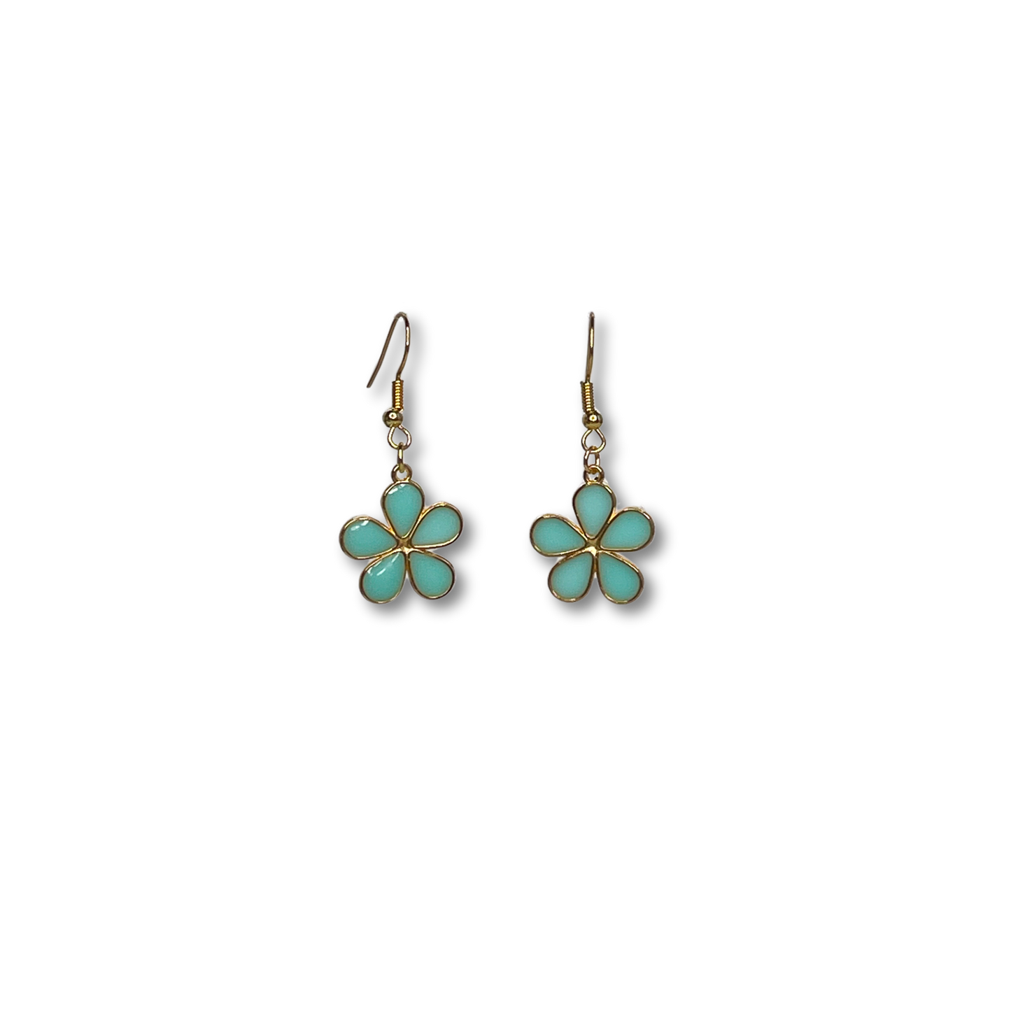 Mint Flower Power Drop Earrings