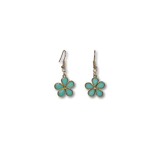 Mint Flower Power Drop Earrings