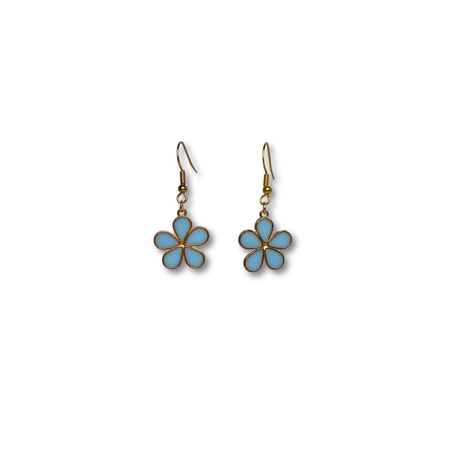 Sky Blue Flower Power Drop Earrings