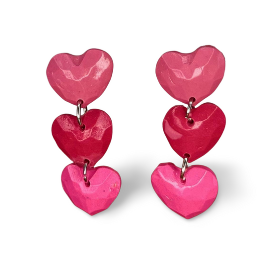 Vibrant Heart Trio Earrings