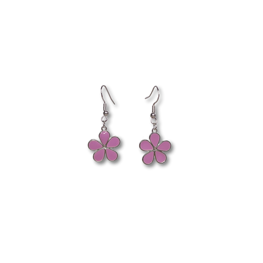 Light Orchid Flower Power Drop Earrings