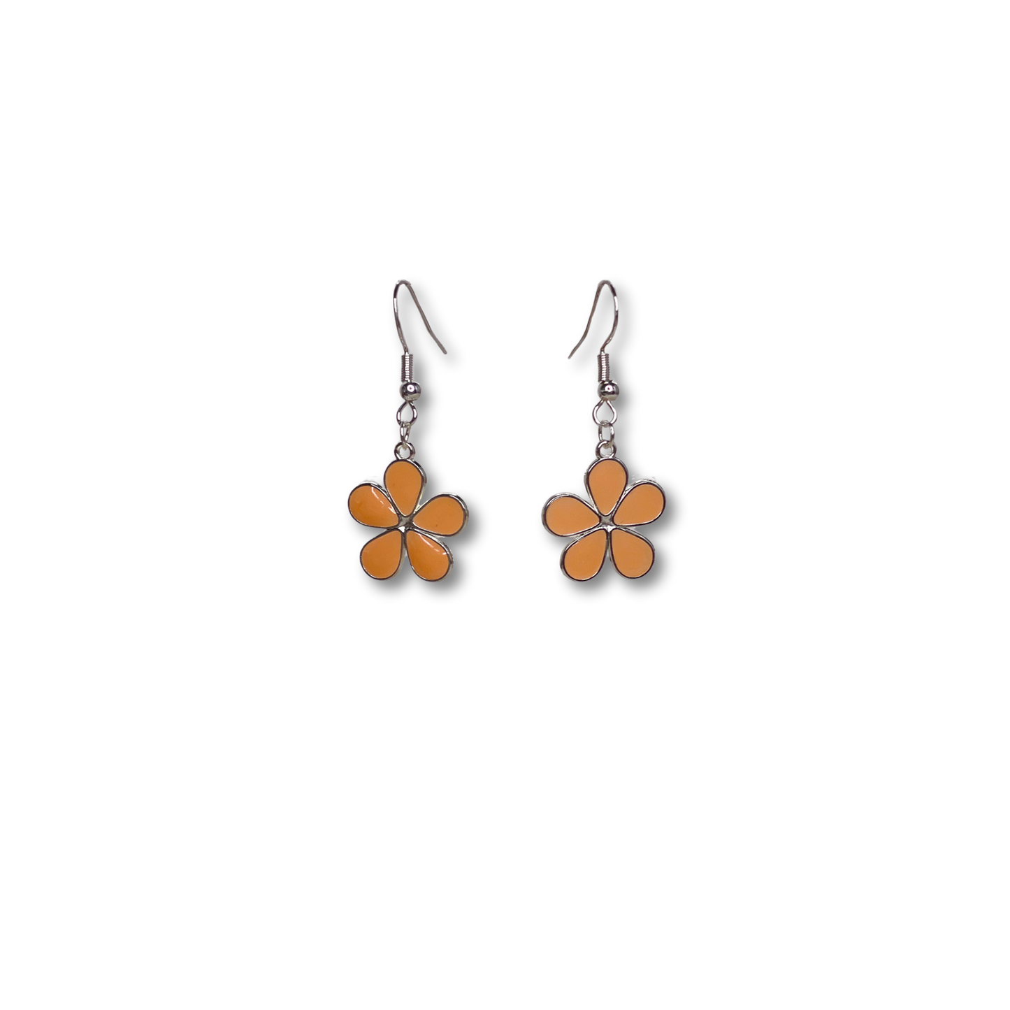 Peach Flower Power Drop Earrings