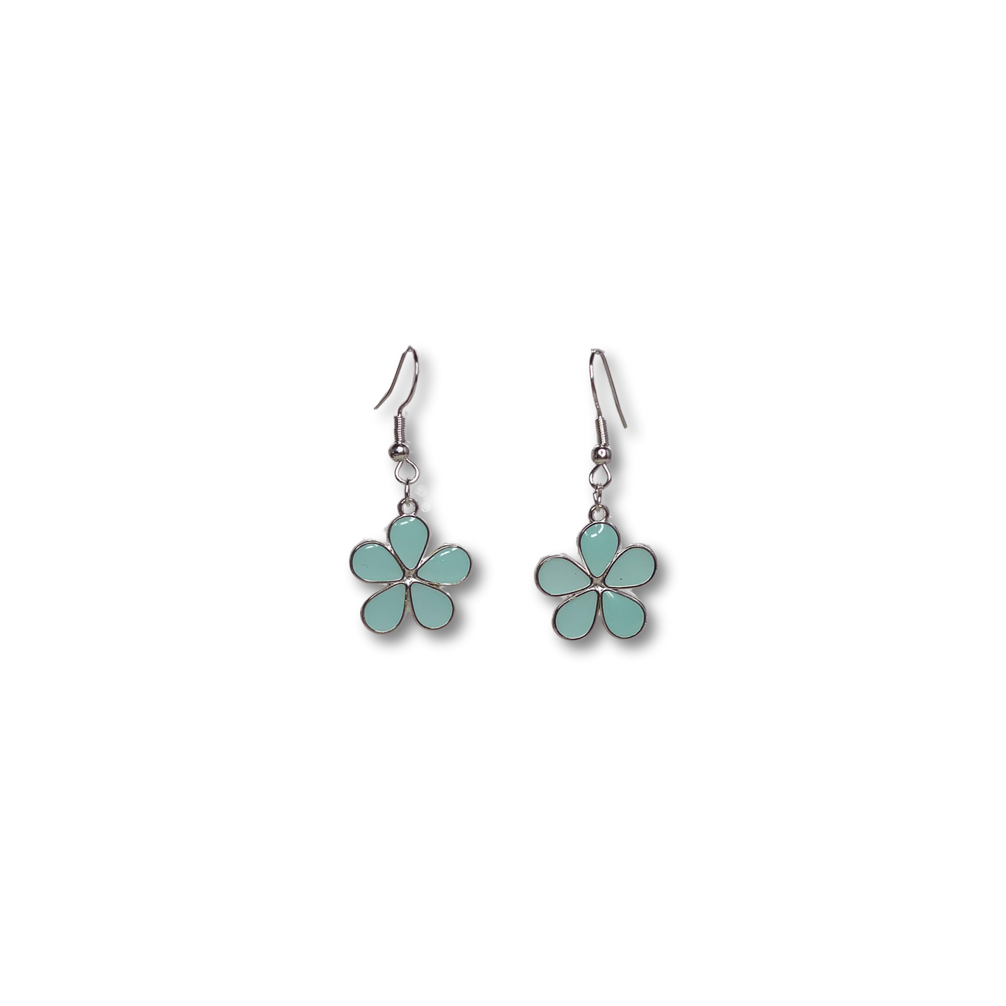 Mint Flower Power Drop Earrings