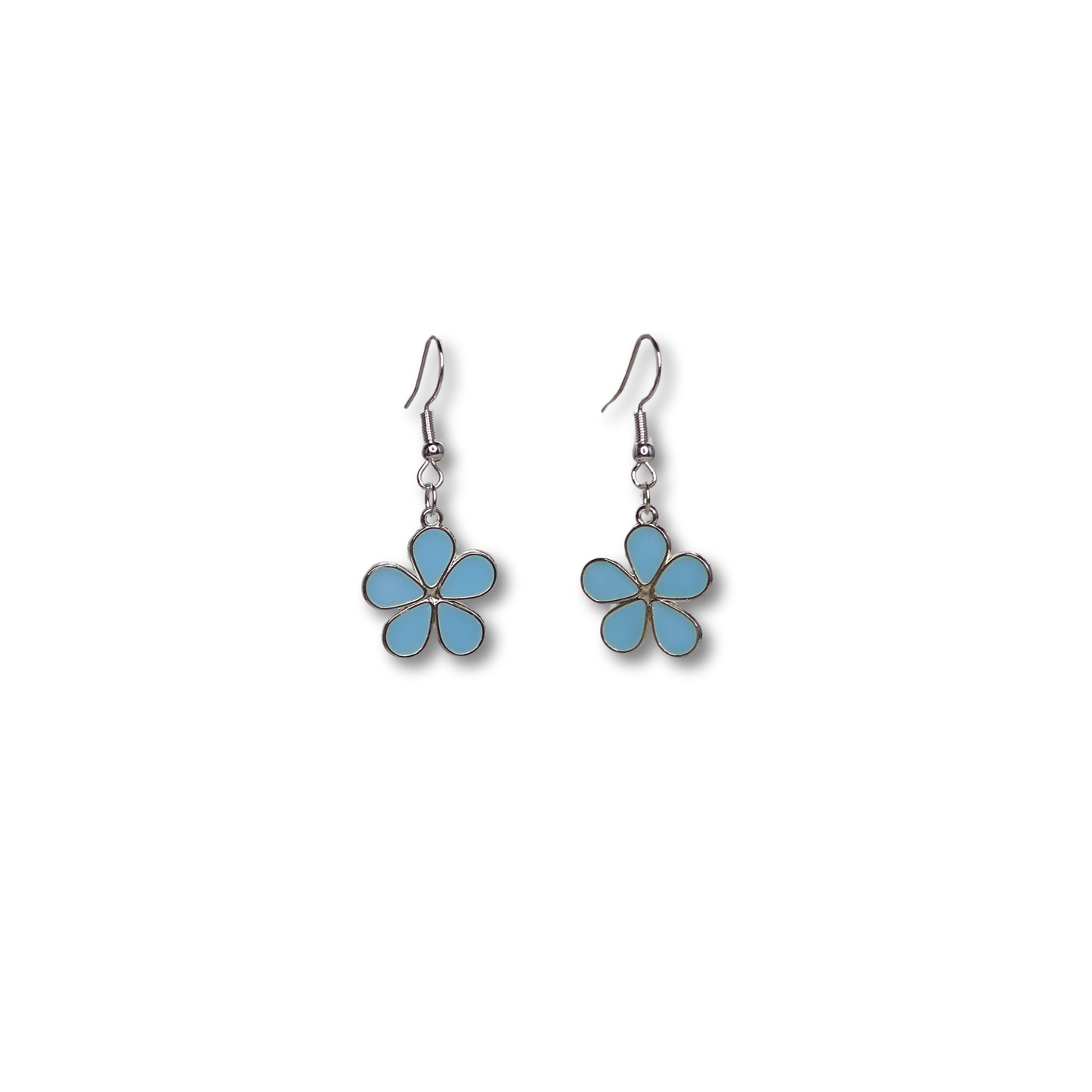 Sky Blue Flower Power Drop Earrings