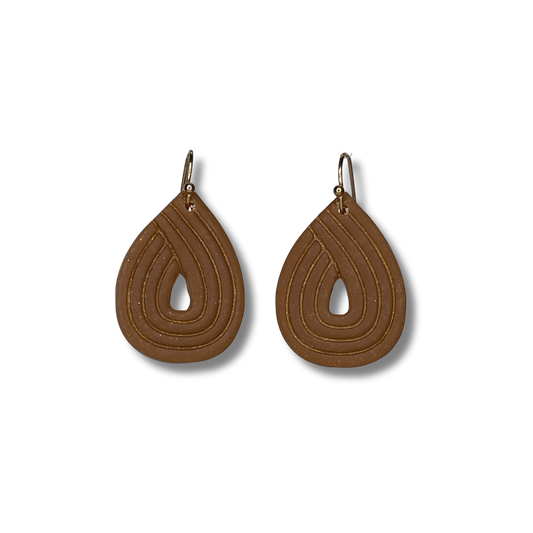 Caramel Deco Teardrop Earrings