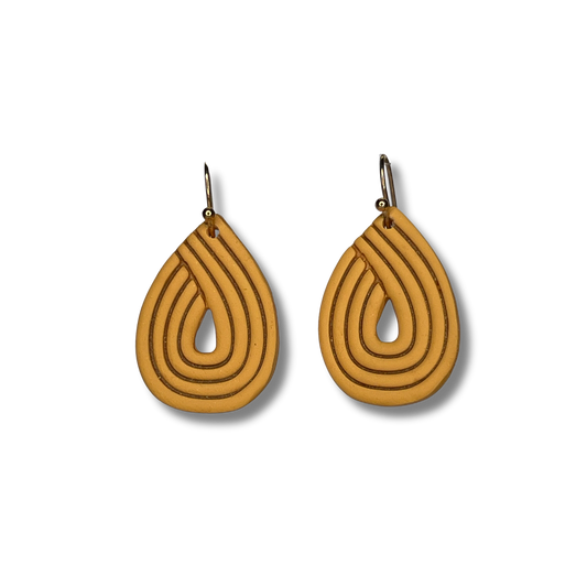 Amber Deco Teardrop Earrings