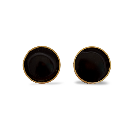 Black Button Studs