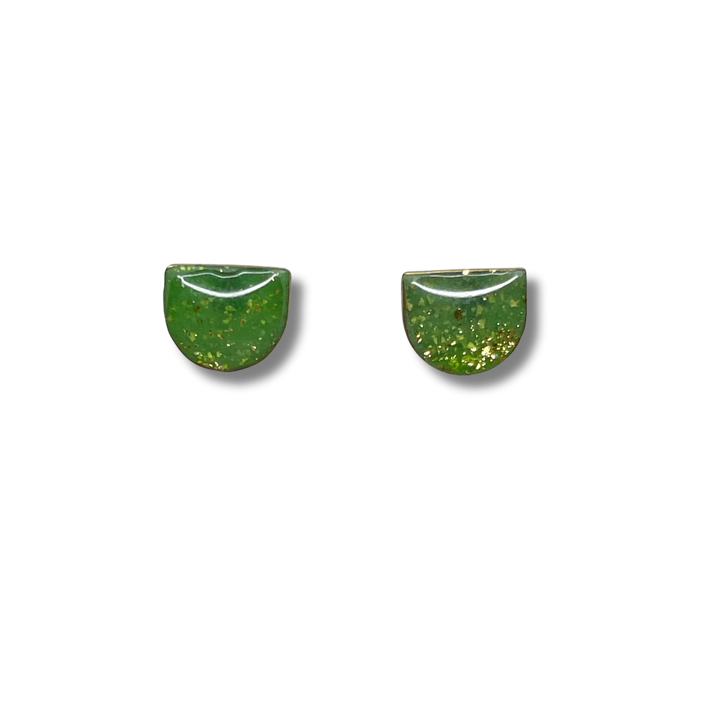 Holiday Gleam Green Stud Earrings