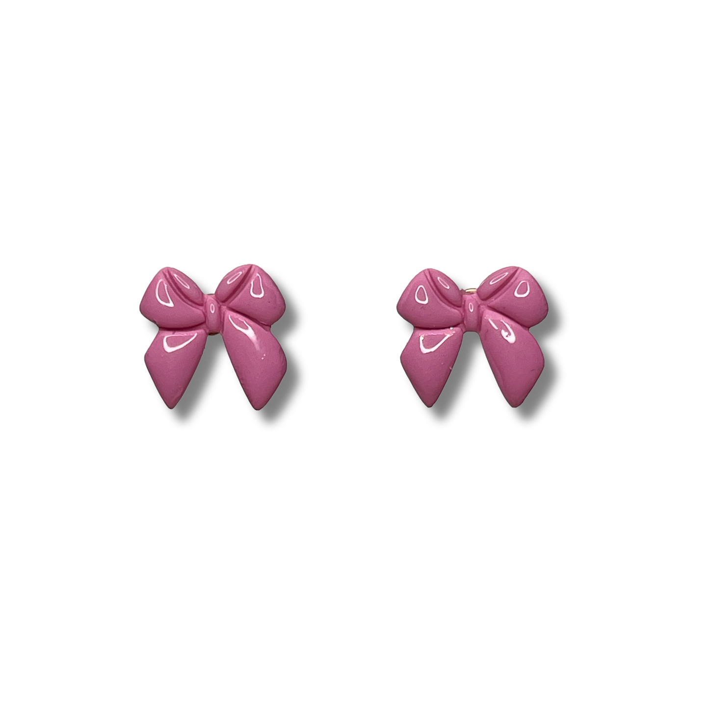 Pink Petal Bow Stud Earrings