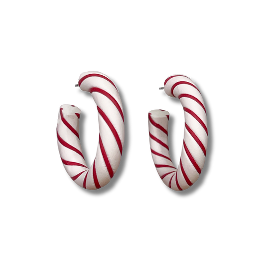 Sweet Swirl Candy Cane Hoops - Medium