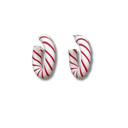 Sweet Swirl Candy Cane Hoops - Small